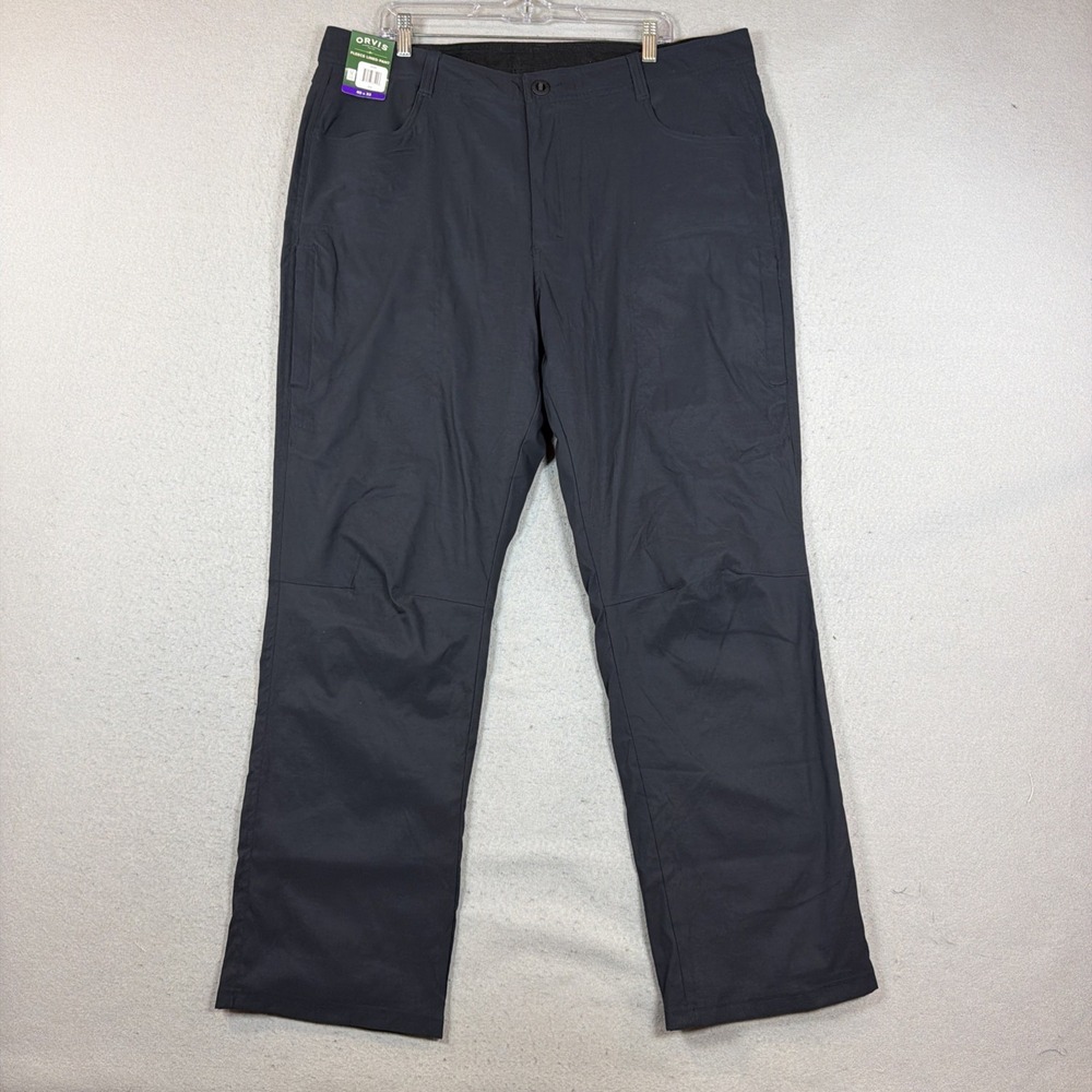 Orvis Men pant Size 40/32 Black Fleece Lined Causal NWT